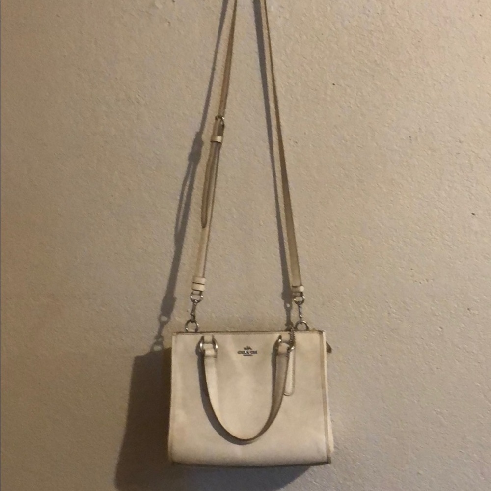 Coach white cross body purse